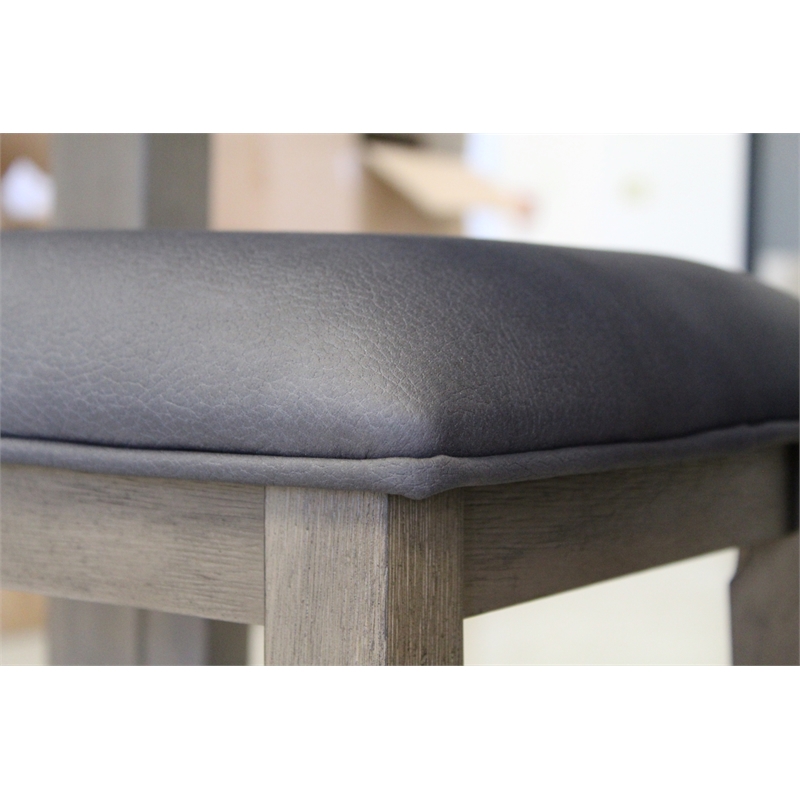 Saunders Counter Height Backless Padded Bar Stools Brown Acacia Wood (Set of 2)