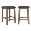 Saunders Counter Height Backless Padded Bar Stools Brown Acacia Wood (Set of 2)