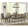 Saunders 7PC Extendable Dining Table Set w 6 Padded Chairs in Brown Acacia Wood