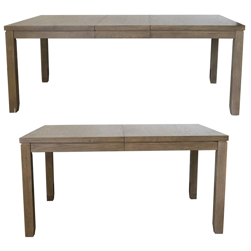 Saunders 6PC Extendable Dining Table Set Server USB 4 Chairs  Brown Acacia Wood