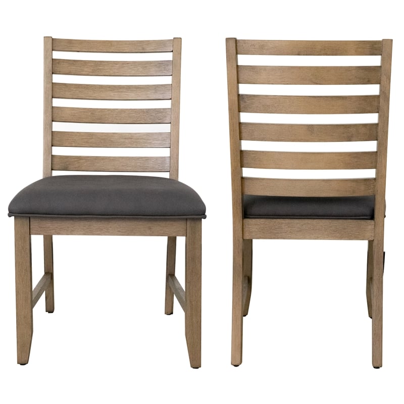 Saunders 5PC Extendable Dining Table Set 4 Slat Back Chairs Brown Acacia Wood