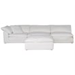 Puff 4 Pc Slipcovered Modular Sectional Sofa Performance Fabric White