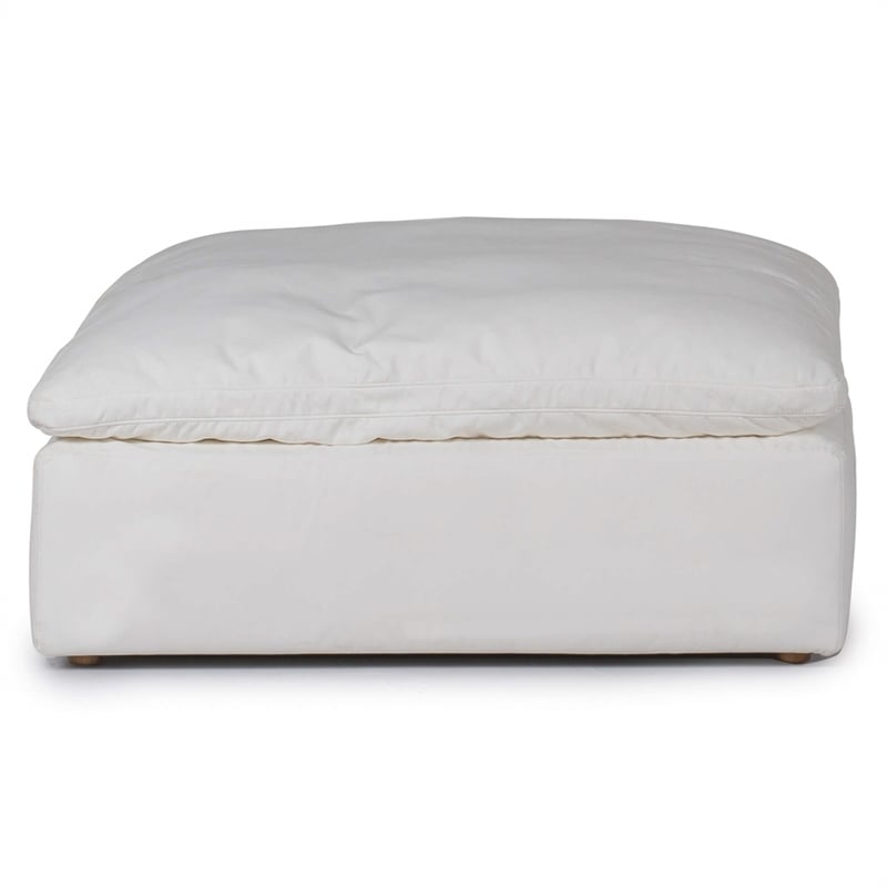 Puff 4 Pc Slipcovered Modular Sectional Sofa Performance Fabric White