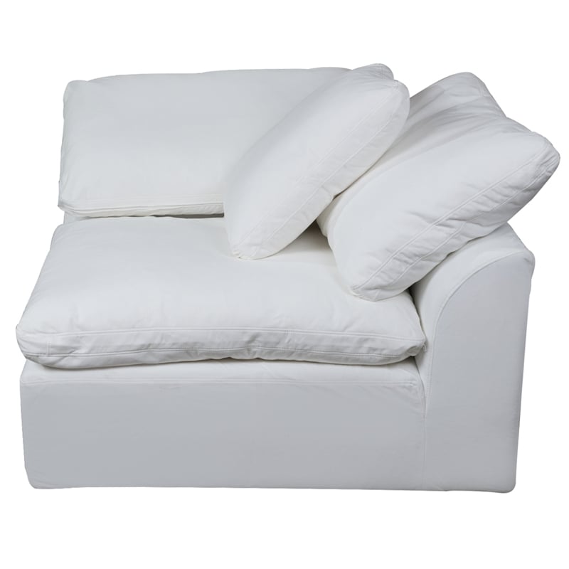 Puff 4 Pc Slipcovered Modular Sectional Sofa Performance Fabric White