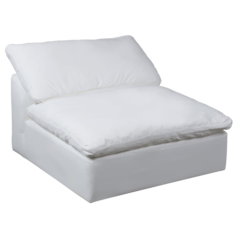 Puff 4 Pc Slipcovered Modular Sectional Sofa Performance Fabric White