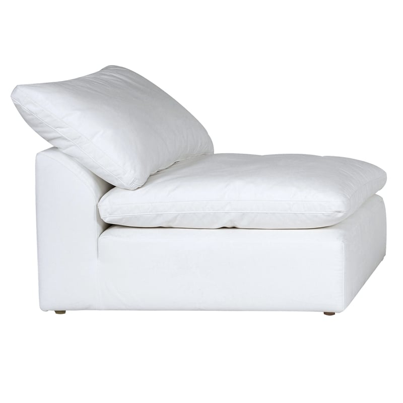 Puff 4 Pc Slipcovered Modular Sectional Sofa Performance Fabric White