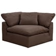 Puff 4 Pc Slipcovered Modular Sectional Sofa Performance Fabric Brown