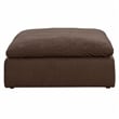 Puff 4 Pc Slipcovered Modular Sectional Sofa Performance Fabric Brown