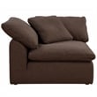 Puff 4 Pc Slipcovered Modular Sectional Sofa Performance Fabric Brown
