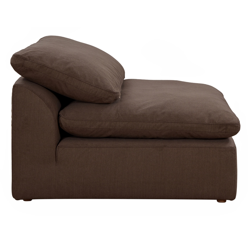 Puff 4 Pc Slipcovered Modular Sectional Sofa Performance Fabric Brown