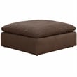 Puff 4 Pc Slipcovered Modular Sectional Sofa Performance Fabric Brown