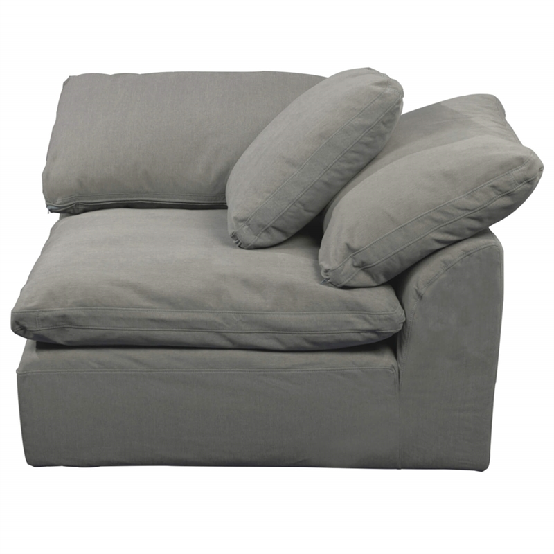 Puff 4 Pc Slipcovered Modular Sectional Sofa Performance Fabric Gray