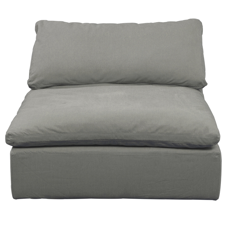 Puff 4 Pc Slipcovered Modular Sectional Sofa Performance Fabric Gray