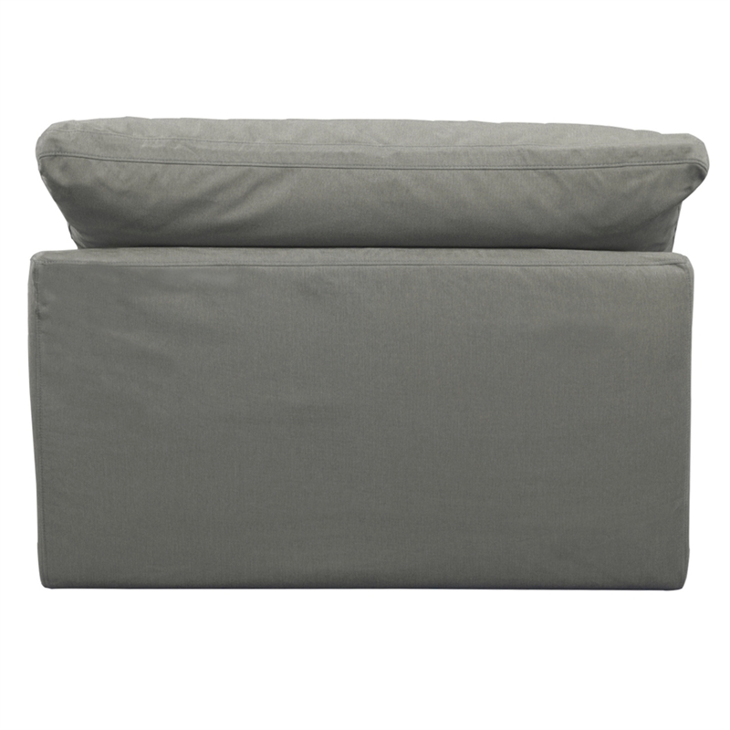 Puff 4 Pc Slipcovered Modular Sectional Sofa Performance Fabric Gray