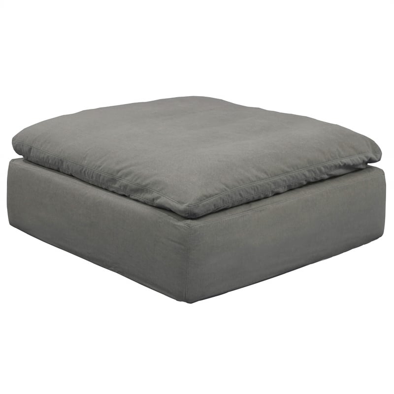 Puff 4 Pc Slipcovered Modular Sectional Sofa Performance Fabric Gray
