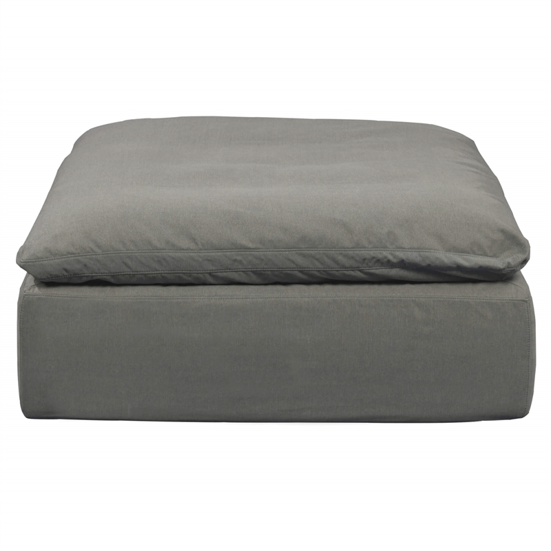 Puff 4 Pc Slipcovered Modular Sectional Sofa Performance Fabric Gray