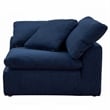 Puff 5 Pc Slipcovered Modular Sectional Sofa Performance Fabric Navy Blue