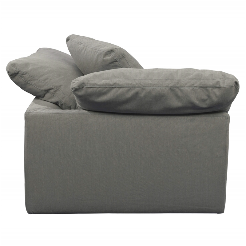 Puff 5 Pc Slipcovered Modular Sectional Sofa Performance Fabric Gray