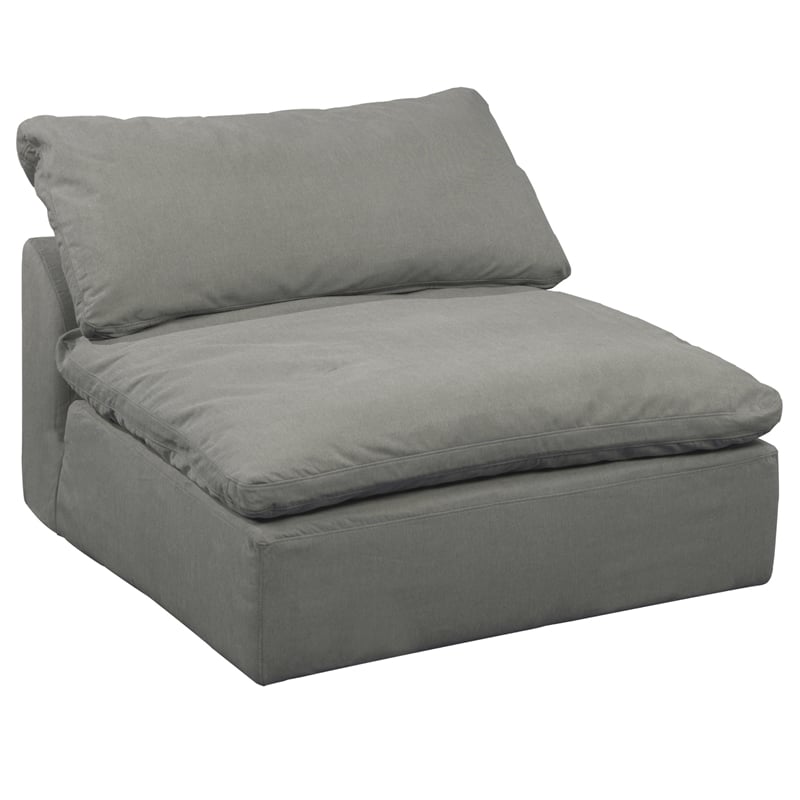 Puff 5 Pc Slipcovered Modular Sectional Sofa Performance Fabric Gray