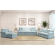 Horizon 4 Pc Slipcovered Living Room Sofa Set Ocean Blue Performance Fabric