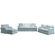 Horizon 4 Pc Slipcovered Living Room Sofa Set Ocean Blue Performance Fabric