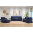 Horizon 4PC Slipcovered Living Room Set in Navy Blue Washable Performance Fabric