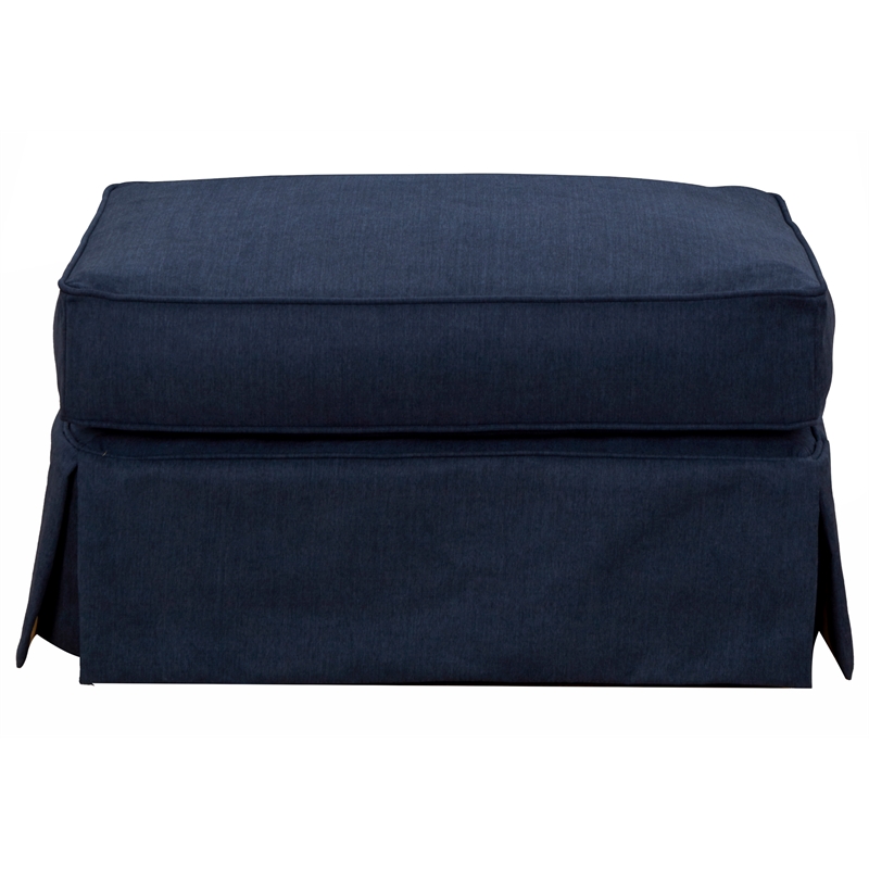 Horizon 4PC Slipcovered Living Room Set in Navy Blue Washable Performance Fabric