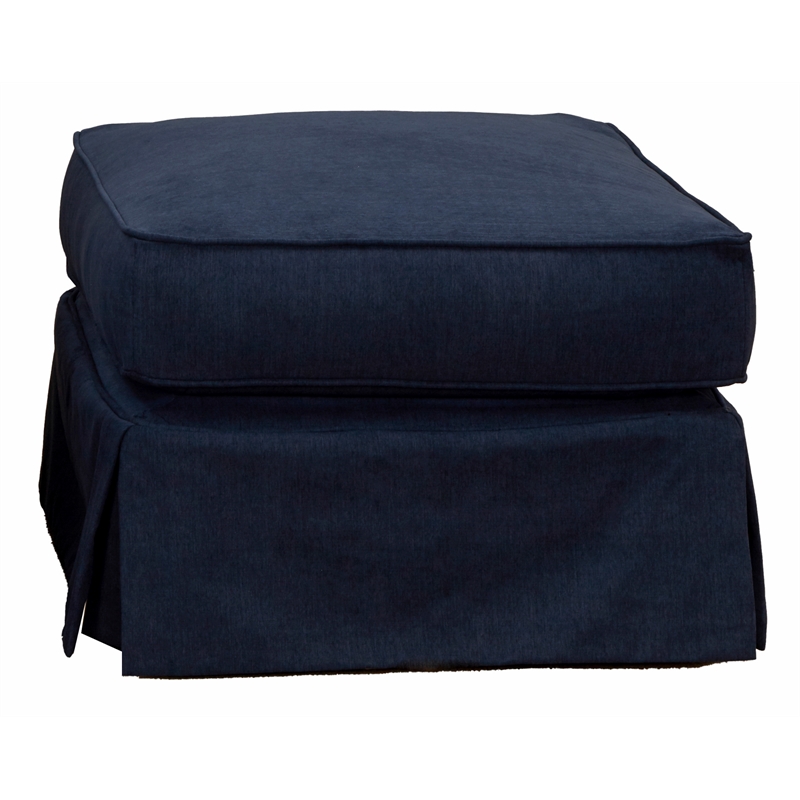 Horizon 4PC Slipcovered Living Room Set in Navy Blue Washable Performance Fabric