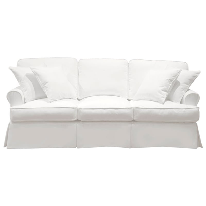 Horizon 4PC Slipcovered Living Room Sofa Set White Washable Performance Fabric
