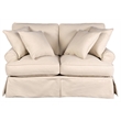 Horizon 4PC Slipcovered Living Room Sofa Set in Tan Washable Performance Fabric