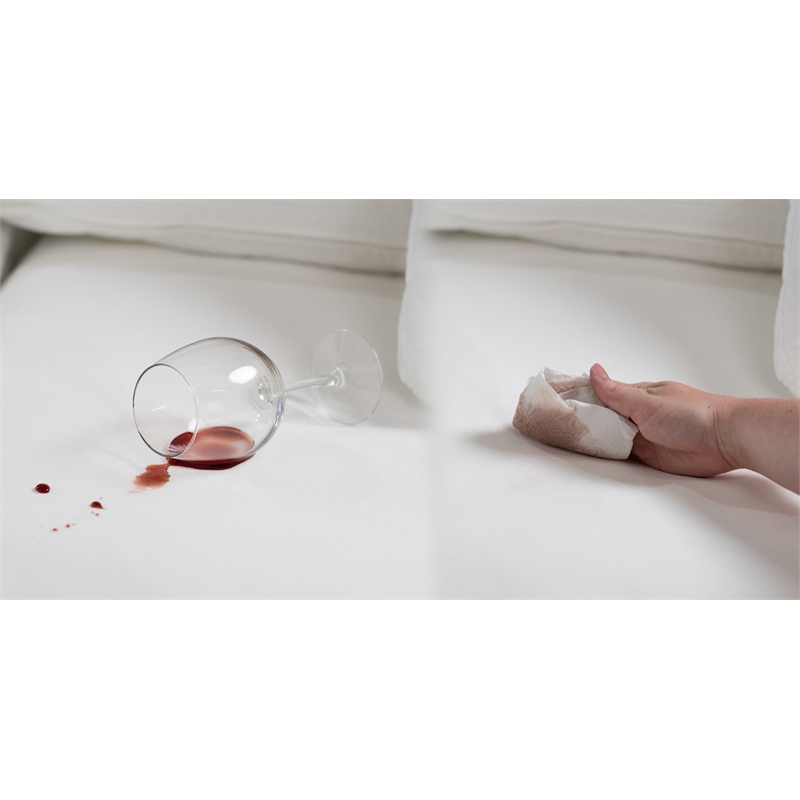 Horizon 4PC Slipcovered Living Room Sofa Set in Tan Washable Performance Fabric