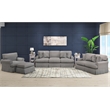 Horizon 4PC Slipcovered Living Room Sofa Set in Gray Washable Performance Fabric