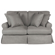 Horizon 4PC Slipcovered Living Room Sofa Set in Gray Washable Performance Fabric