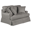 Horizon 4PC Slipcovered Living Room Sofa Set in Gray Washable Performance Fabric