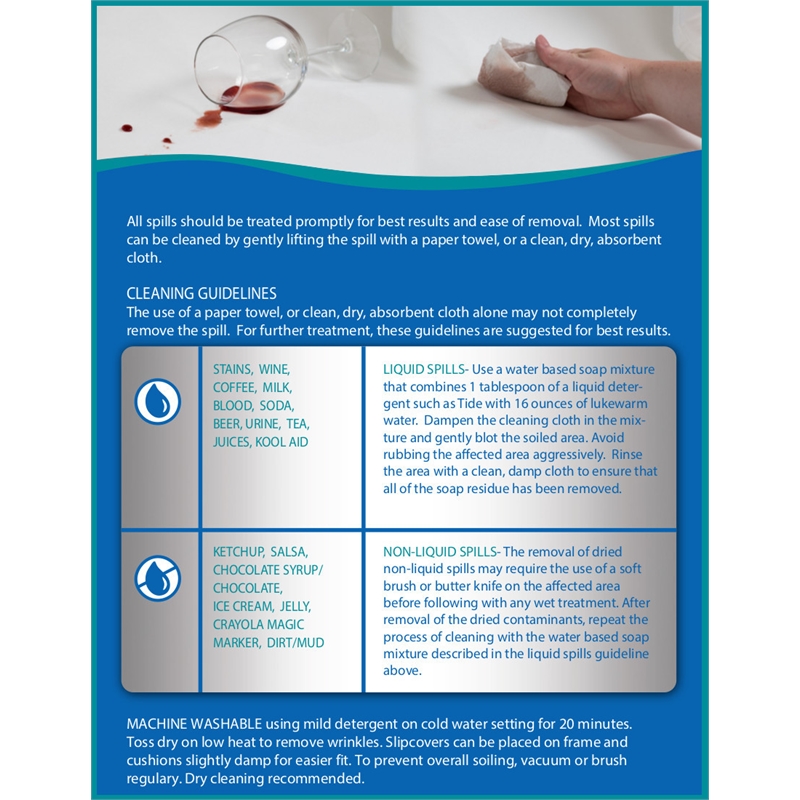 Horizon 4PC Slipcovered Living Room Sofa Set in Gray Washable Performance Fabric