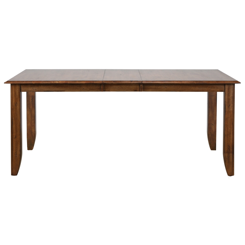 Simply Brook 6PC Extension Dining Set Performance Fabric Chairs Bench Brown Wood