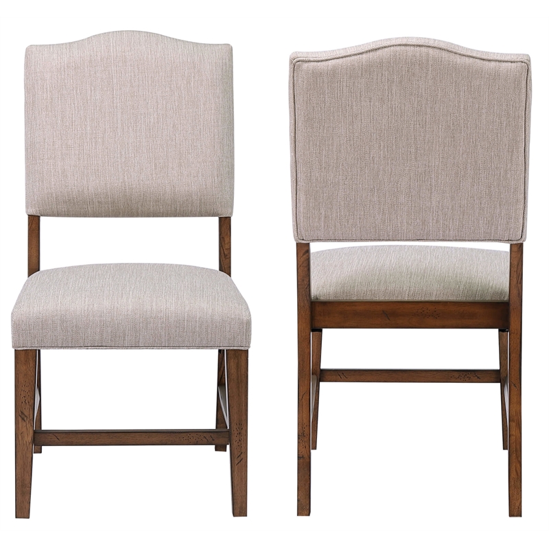 Simply Brook 6PC Extension Dining Set Performance Fabric Chairs Bench Brown Wood