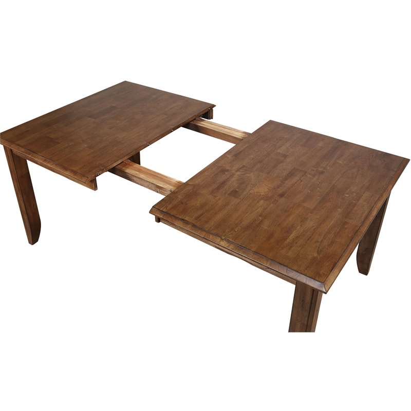 Simply Brook 6PC Extension Dining Set Performance Fabric Chairs Bench Brown Wood