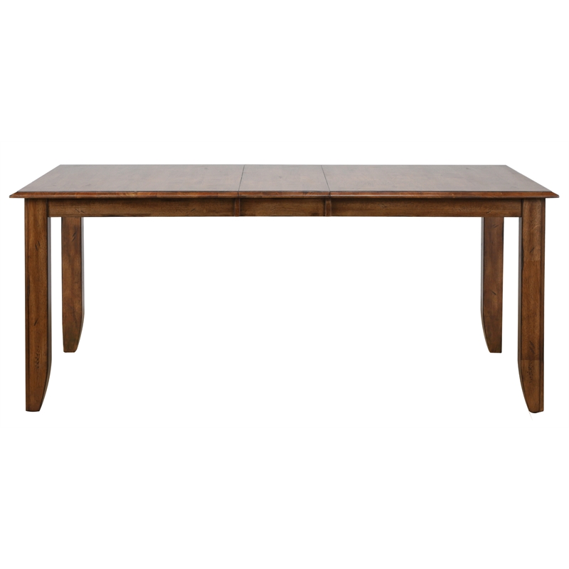 Simply Brook 6PC Extension Dining Set Performance Fabric Chairs Bench Brown Wood