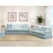 Horizon 2PC Slipcovered Sofa Loveseat Set Ocean Blue Washable Performance Fabric