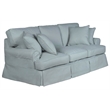 Horizon 2PC Slipcovered Sofa Loveseat Set Ocean Blue Washable Performance Fabric