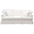 Horizon 2PC Slipcovered Sofa Loveseat Set in White Washable Performance Fabric