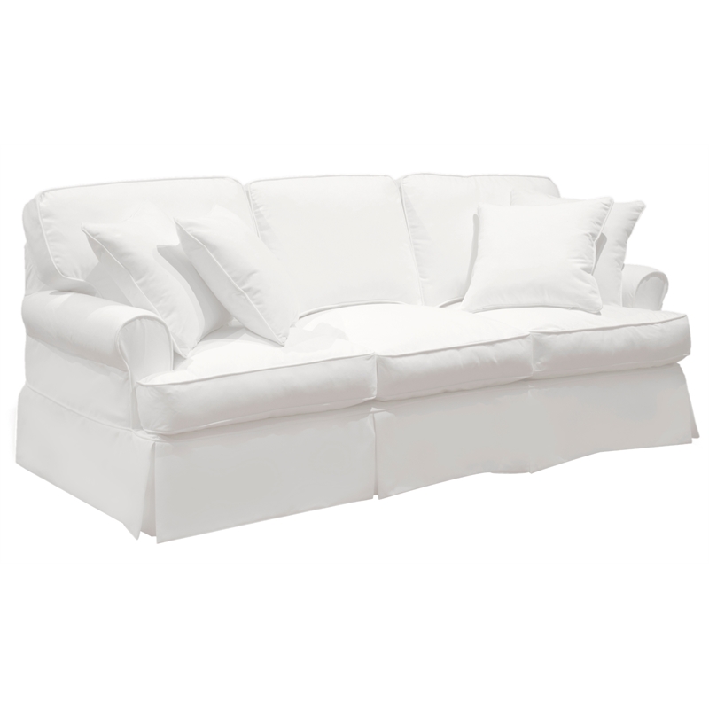 Horizon 2PC Slipcovered Sofa Loveseat Set in White Washable Performance Fabric