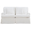 Horizon 2PC Slipcovered Sofa Loveseat Set in White Washable Performance Fabric