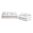 Horizon 2PC Slipcovered Sofa Loveseat Set in White Washable Performance Fabric