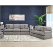 Horizon 2PC Slipcovered Sofa Loveseat Set in Gray Washable Performance Fabric