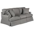 Horizon 2PC Slipcovered Sofa Loveseat Set in Gray Washable Performance Fabric