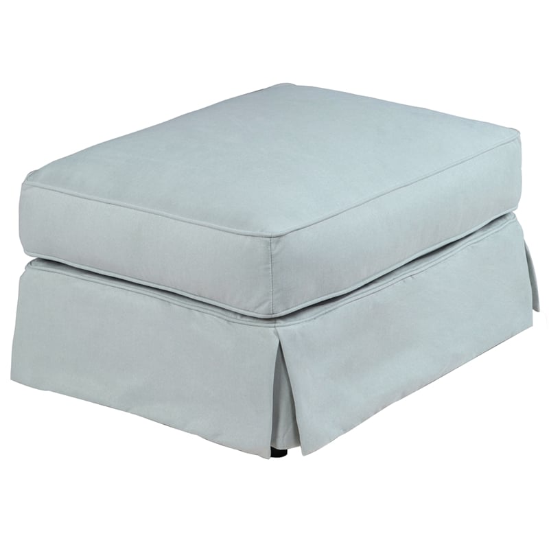 Horizon 3PC Slipcovered Sofa Chair Ottoman Set in Ocean Blue Performance Fabric