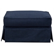 Horizon 3PC Slipcovered Sofa Chair Ottoman Set in Navy Blue Performance Fabric