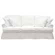 Horizon 3PC Slipcovered Sofa Chair Ottoman Set White Washable Performance Fabric